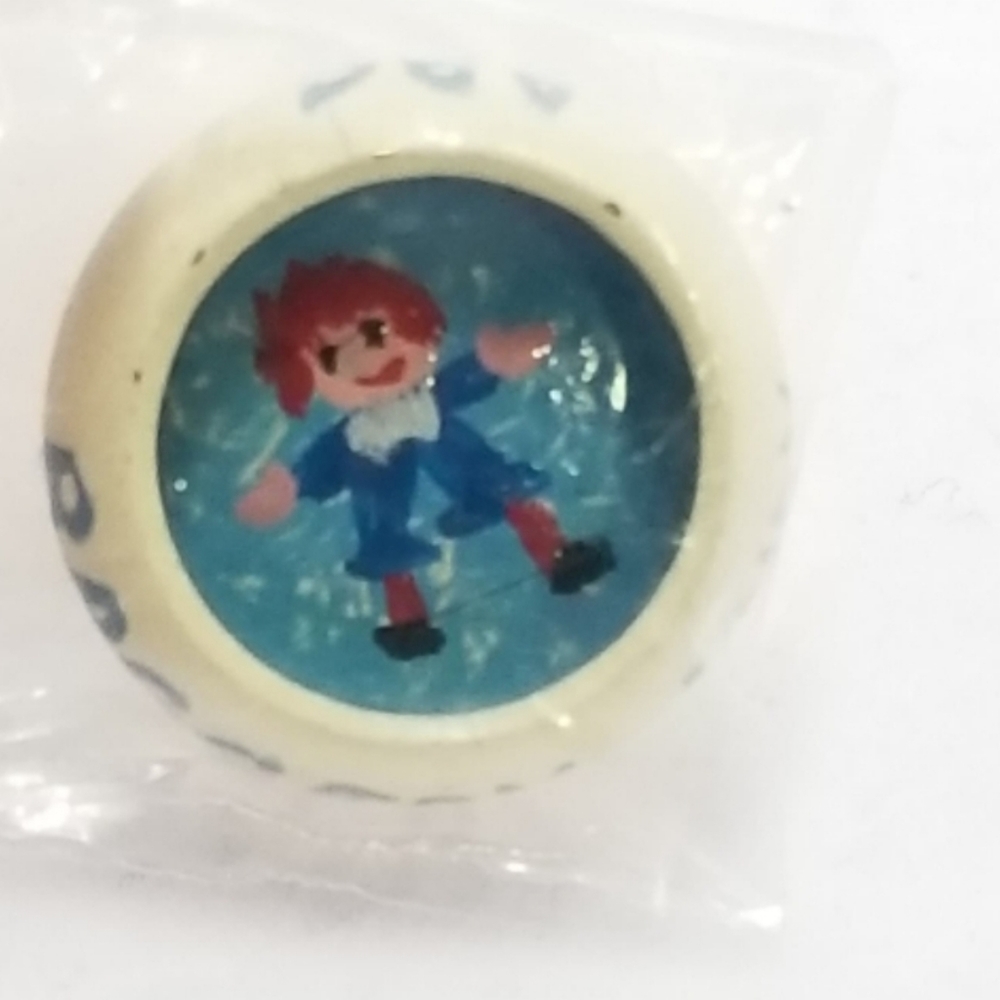 Artisan Created Miniature Dollhouse Ceramic Raggedy Andy ABC Bowl Signed